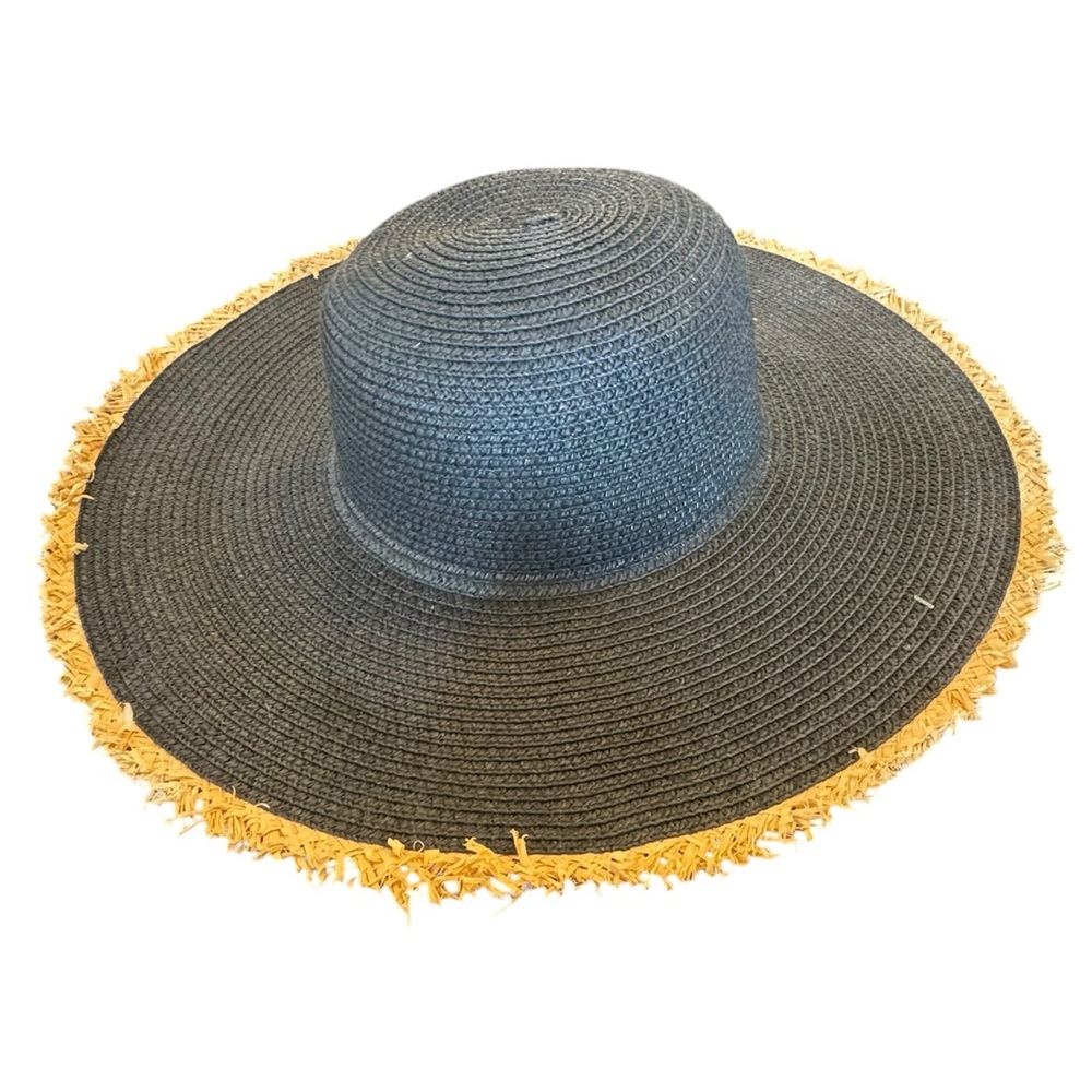 Ruyi Stylish Black and Straw Women's Sun Hat